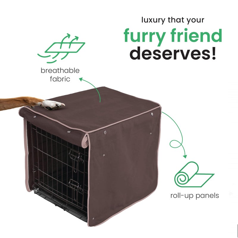 Molly Mutt Landslide Dog Crate Cover, 100% Cotton Canvas Cover with 2 Roll-Up Panels, Ideal for Dog or Cat Crate, Durable, Washable, and Free of Harmful Chemicals, 42" x 28" x 31" - Image 5